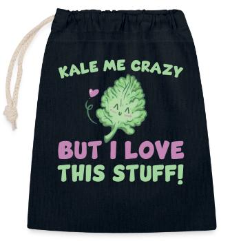 Funny kale pun - Closable cotton gift bag (25x30cm) - navy - Front