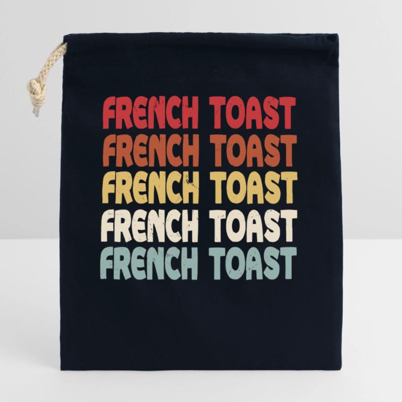 French Toast lettering Closable cotton gift bag (25x30cm)