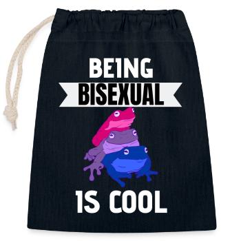 Bisexuel Frog Bi Pride Cadeau LGBTQ Bisexuel - Sac cadeau en coton avec cordon (25 x 30 cm) - bleu marine - Devant