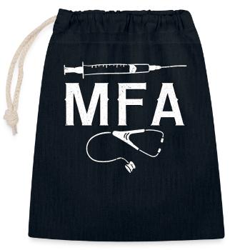 Arzthelferin MFA Krankenschwester Pflegekraft crna - Verschließbarer Geschenkbeutel aus Baumwolle (25x30cm) - Navy - Vorne
