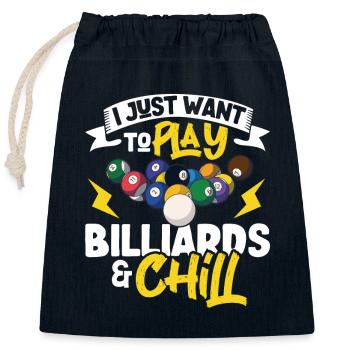 Pool Billiards Cue Sports Professional Pool Player - Closable cotton gift bag (25x30cm) - navy - Front