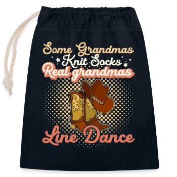 Western Country Tänzer Linedance Spruch - Verschließbarer Geschenkbeutel aus Baumwolle (25x30cm) - Navy - Vorne