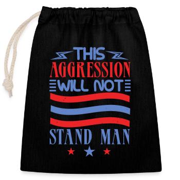 CETTE AGRESSION NE SUPPORTERA PAS L’HOMME - Sac cadeau en coton avec cordon (25 x 30 cm) - noir - Devant