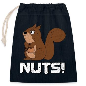 Süßes hungriges Eichhörnchen - Verschließbarer Geschenkbeutel aus Baumwolle (25x30cm) - Navy - Vorne