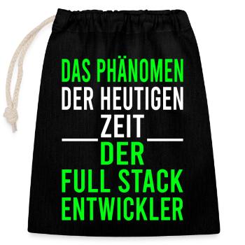Informatik Computer Programmierer Entwickler Coder - Verschließbarer Geschenkbeutel aus Baumwolle (25x30cm) - Schwarz - Vorne