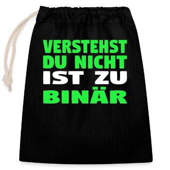 Informatik Computer Programmierer Entwickler Coder - Verschließbarer Geschenkbeutel aus Baumwolle (25x30cm) - Schwarz - Vorne