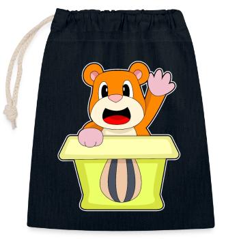 Hamster Box - Closable cotton gift bag (25x30cm) - navy - Front