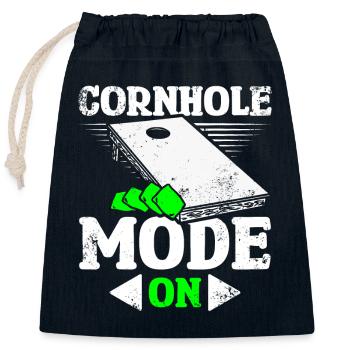 Cornhole mode on - Verschließbarer Geschenkbeutel aus Baumwolle (25x30cm) - Navy - Vorne