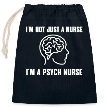 Fière infirmière psychiatrique - Sac cadeau en coton avec cordon (25 x 30 cm) - bleu marine - Devant