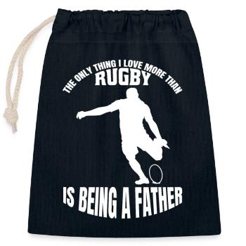 Rugby Rugby Team Rugby Player Gift Rugby Coach - Closable cotton gift bag (25x30cm) - navy - Front