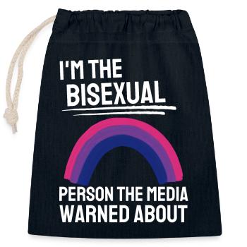 Bisexuel Rainbow Bi Pride Mois Cadeau LGBTQ - Sac cadeau en coton avec cordon (25 x 30 cm) - bleu marine - Devant