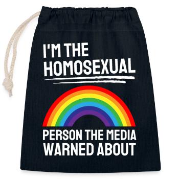 Mois de la fierté gaie Arc-en-ciel drôle cadeau LGBT - Sac cadeau en coton avec cordon (25 x 30 cm) - bleu marine - Devant