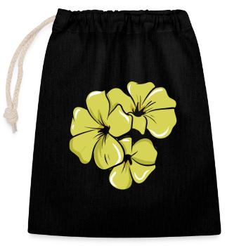 Yellow Flowers Florist - Closable cotton gift bag (25x30cm) - black - Front
