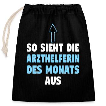 MFA Arzthelferin Pflegekraft Krankenschwester crna - Verschließbarer Geschenkbeutel aus Baumwolle (25x30cm) - Schwarz - Vorne