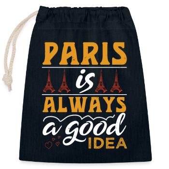 PARIS EST TOUJOURS UNE BONNE IDÉE - Sac cadeau en coton avec cordon (25 x 30 cm) - bleu marine - Devant