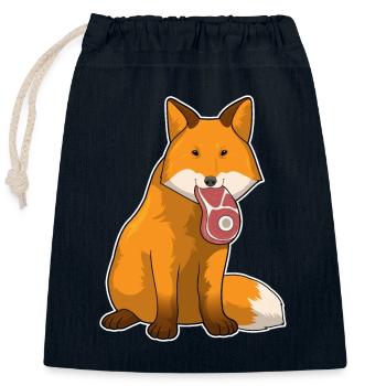 Fuchs Fleisch - Verschließbarer Geschenkbeutel aus Baumwolle (25x30cm) - Navy - Vorne
