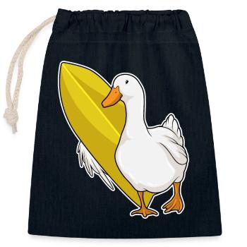 Surf de canards Surf Surf Été - Sac cadeau en coton avec cordon (25 x 30 cm) - bleu marine - Devant