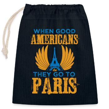 QUAND LES BONS AMÉRICAINS VONT À PARIS - Sac cadeau en coton avec cordon (25 x 30 cm) - bleu marine - Devant