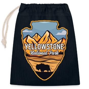 Yellowstone US Nationalpark Arrowhead Buffalo - Verschließbarer Geschenkbeutel aus Baumwolle (25x30cm) - Navy - Vorne