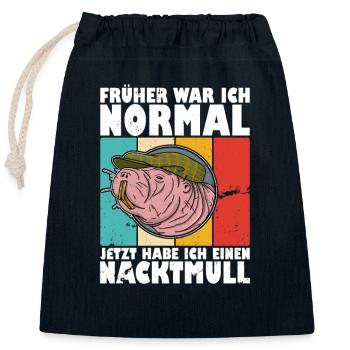 Nacktmull Ratten Nagetier Tier Spruch Geschenk - Verschließbarer Geschenkbeutel aus Baumwolle (25x30cm) - Navy - Vorne