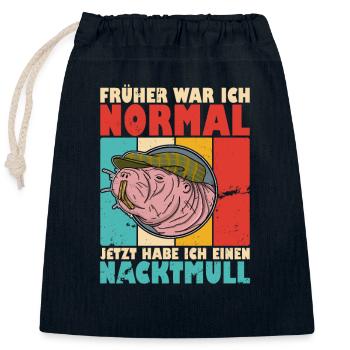Nacktmull Ratten Nagetier Tier Spruch Geschenk - Verschließbarer Geschenkbeutel aus Baumwolle (25x30cm) - Navy - Vorne