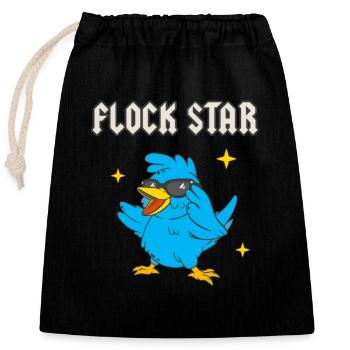 Flock Star Lustiges Vogel Liebhaber Ornithologen - Verschließbarer Geschenkbeutel aus Baumwolle (25x30cm) - Schwarz - Vorne