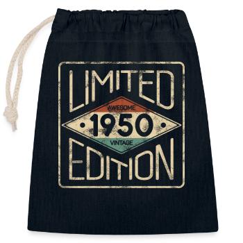 Édition limitée Awesome Vintage 1950's Anniversaire - Sac cadeau en coton avec cordon (25 x 30 cm) - bleu marine - Devant