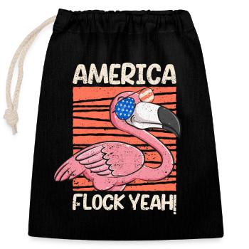 US 'Merica Flock Yeah 4. Juli Witziger Patriotisch - Verschließbarer Geschenkbeutel aus Baumwolle (25x30cm) - Schwarz - Vorne