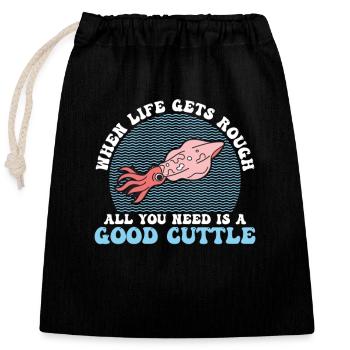 Funny, when life gets hard All that you do - Closable cotton gift bag (25x30cm) - black - Front