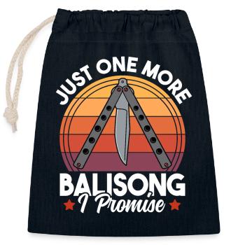 Nur noch ein Balisong verspreche ich lustig butterig - Verschließbarer Geschenkbeutel aus Baumwolle (25x30cm) - Navy - Vorne
