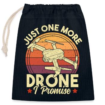 Retro Sonnenuntergang Lustige Drohne Pilot Quadcopter Drohne - Verschließbarer Geschenkbeutel aus Baumwolle (25x30cm) - Navy - Vorne
