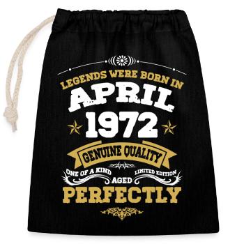 Vintage Aged To Perfection April 1972 - Closable cotton gift bag (25x30cm) - black - Front