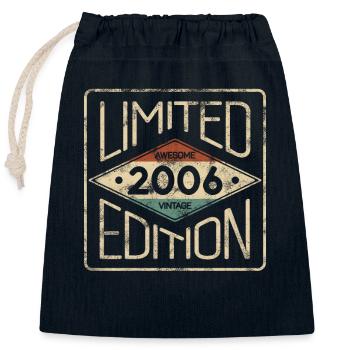 Édition Limitée Awesome Vintage 2006 Anniversaire - Sac cadeau en coton avec cordon (25 x 30 cm) - bleu marine - Devant