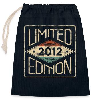 Édition Limitée Awesome Vintage 2012 Anniversaire - Sac cadeau en coton avec cordon (25 x 30 cm) - bleu marine - Devant