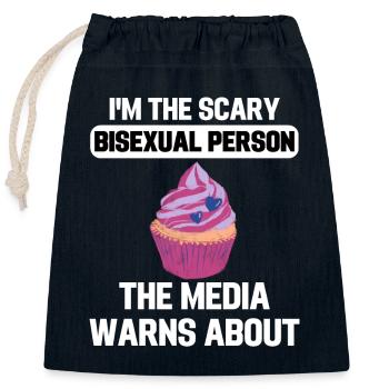 Bi Pride Muffin LGBT Funny Cadeau Bisexuel - Sac cadeau en coton avec cordon (25 x 30 cm) - bleu marine - Devant