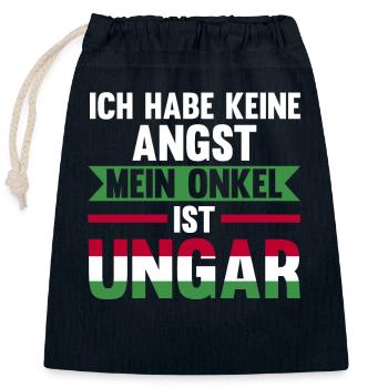 Ich habe keine Angst mein Onkel ist Ungar - Verschließbarer Geschenkbeutel aus Baumwolle (25x30cm) - Navy - Vorne