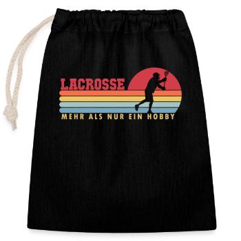 Lacrosse mehr als ein Hobby Lax Spieler - Verschließbarer Geschenkbeutel aus Baumwolle (25x30cm) - Schwarz - Vorne