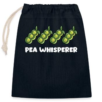 Lustiges Erbsenflüsterer Design - Verschließbarer Geschenkbeutel aus Baumwolle (25x30cm) - Navy - Vorne