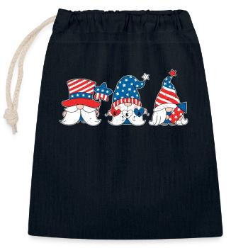 4. Juli patriotische Gnome Tee Sommer USA Flagge - Verschließbarer Geschenkbeutel aus Baumwolle (25x30cm) - Navy - Vorne