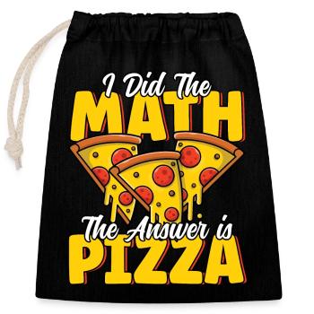 Drôle de pizza Math fromage fondu Pizza Party Pizza - Sac cadeau en coton avec cordon (25 x 30 cm) - noir - Devant