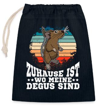 Degu Tierfreund Nagetier Spruch Tiere Haustier - Verschließbarer Geschenkbeutel aus Baumwolle (25x30cm) - Navy - Vorne