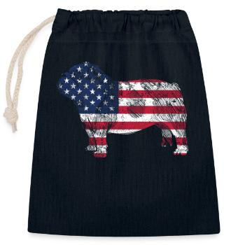 Englische Bulldogge 4. Juli Patriotischer Hund - Verschließbarer Geschenkbeutel aus Baumwolle (25x30cm) - Navy - Vorne