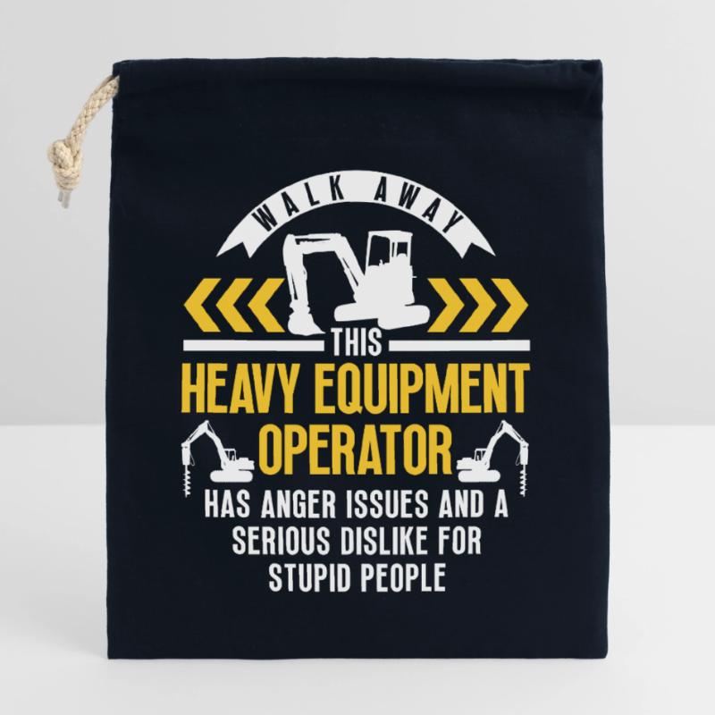 Construction machinery operator Excavator driver Excavator driver Construction workers Closable cotton gift bag (25x30cm)
