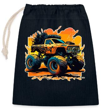 Monstertruck Wahnsinn - Verschließbarer Geschenkbeutel aus Baumwolle (25x30cm) - Navy - Vorne
