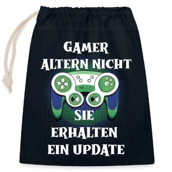 Lustiges Zocken Gamer Update Jungs Gaming Nerd - Verschließbarer Geschenkbeutel aus Baumwolle (25x30cm) - Navy - Vorne