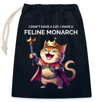 Propriétaire d’animal Amoureux des chats - Sac cadeau en coton avec cordon (25 x 30 cm) - bleu marine - Devant