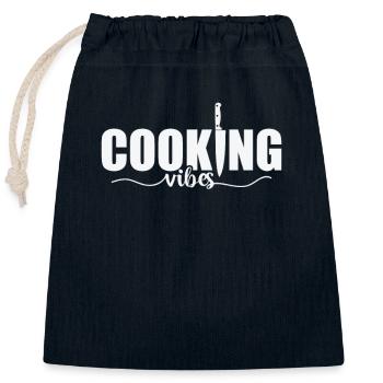 Cooking Vibes Chefkoch Hobby Essen Küche - Verschließbarer Geschenkbeutel aus Baumwolle (25x30cm) - Navy - Vorne