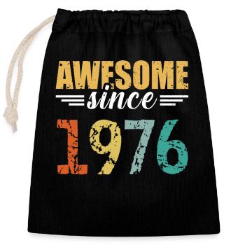 Unmistakable since 1976 - simply brilliant! - Closable cotton gift bag (25x30cm) - black - Front