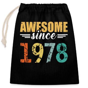 Unmistakable since 1978 - simply brilliant! - Closable cotton gift bag (25x30cm) - black - Front