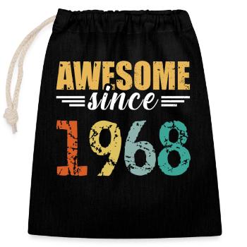 Legendary since 1968 - simply great! - Closable cotton gift bag (25x30cm) - black - Front